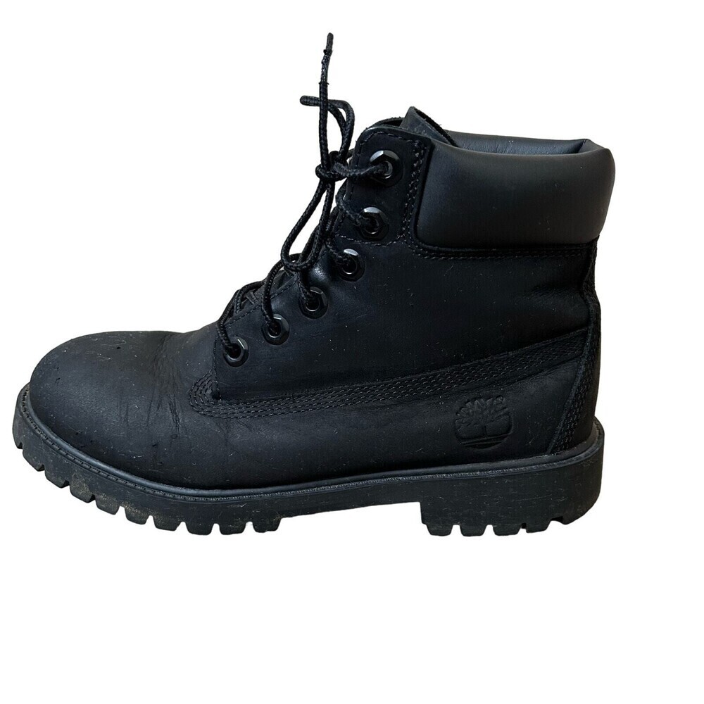 Timberland moto hiking boots leather lace up Combat boot black SZ 5 suede biker